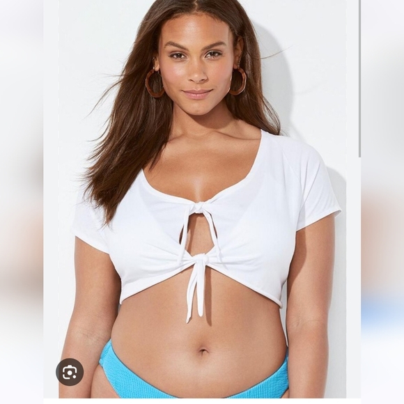 Ashley Graham x Swimsuits For All NWTs Jinx Crop Top Coverup - Picture 2 of 3